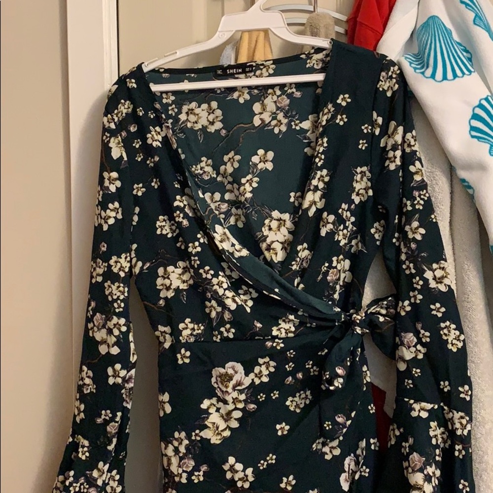 Green floral dress